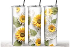 3D Sunflower 20 oz Tumble Sublimation Wrap Product Image 1