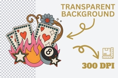 Retro Gambling Tattoo PNG | Vintage Casino Sublimation Product Image 3