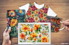 Embroidery Flowers Digital Paper Bundle | Background Product Image 3