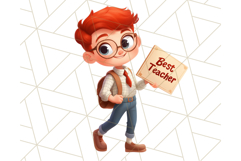 Boy Teacher Clipart PNG, Cute Male Teacher Illustration Product Image 2