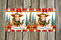 Country Christmas | 4 cow Sublimation Mug design PLUS Product Image 2