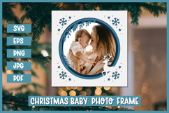Christmas Layered paper cut frame,card SVG,Baby photo frame Product Image 1