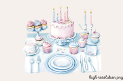 Birthday Watercolor Clipart PNG Product Image 1