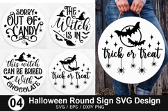 Halloween Round Sign SVG Design - The witch is in Product Image 1
