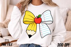 Teacher Pencil Paper Bow PNG, Teach Product Image 6