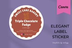 Bakery Label Sticker Template Editable Canva Template for Ho Product Image 1