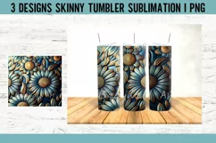 Turquoise Tooled Leather Tumbler Sublimation PNG Product Image 2