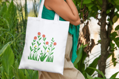 Red Wildflower Garden Embroidery Design Product Image 5