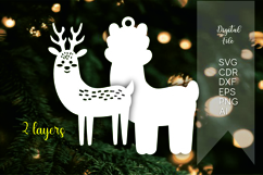 2d deer layered christmas files laser cut, instant download Product Image 6