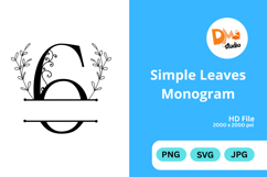 Simple Leaves Monogram Product Image 1