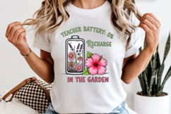 Teacher Battery 0 PNG, Garden Recharge Sublimation Design Product Image 6