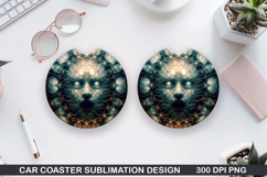 Consciousness Car Coaster Sublimation |Halloween Coaster PNG Product Image 1