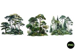 Watercolor Forest Tree Clipart , Watercolor Clipart Product Image 1