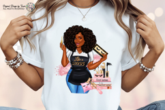 Afro Lash Artist Woman PNG Boss Babe Beauty Sublimation Des Product Image 2