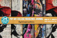 Pop Art Collage Magazines Journal PNG Product Image 1