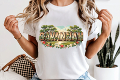 Savannah Georgia PNG, Vintage Southern Oak Tree Sublimation Product Image 7