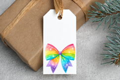 Neon Rainbow Glow Coquette Bow Clipart Product Image 5