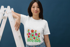 Colorful Garden Blooms Embroidery Design Product Image 5