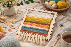 Small frame weaving loom 4 sided digital file 8 inch 20 cm Product Image 6