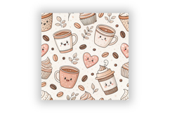 Cute Coffee Seamless Digital Paper Pack, Cozy Coffee Pattern Product Image 6