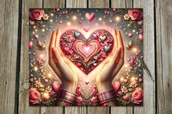 Valentine vintage | Skinny Tumbler Sublimation Design Product Image 2