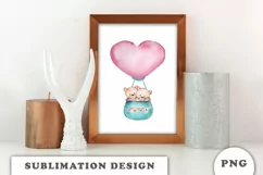 Little Teddy Bears with balloon PNG Product Image 6