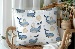 Watercolor Whale Seamless Patterns Product Image 6