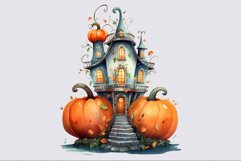 Halloween Fairy house clipart, Halloween clipart, Pumpkin Product Image 6