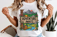 Adventure Awaits PNG, Vintage Mountain Camping Sublimation Product Image 6