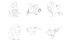 Birds Outlines Set 2 Procreate Brush Stamps, 30 Bird Product Image 6