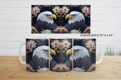 3D Bald Eagle with Floral | Mug sublimation design Product Image 9