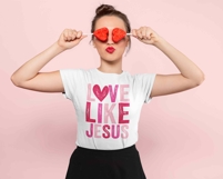 Retro Love like Jesus Coquette Png, Distressed Valentine Png Product Image 3
