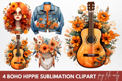 Boho Hippie Sublimation Clipart PNG Product Image 1