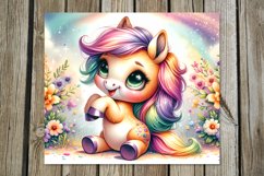 Rainbow horse | 4 skinny tumbler Sublimation designs PL Product Image 2
