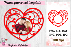 Heart Frame,Valentine Heart,Heart Paper Cut SVG,Flower Frame Product Image 1