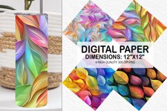 Rainbow 3D leaves Seamless Digital Paper Product Image 1