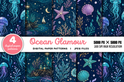 Ocean Glamour Seamless Digital Paper JPG Product Image 1