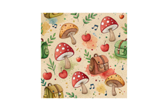 Back-to-School Scholastic Shrooms Digital Paper, Seamless Product Image 6