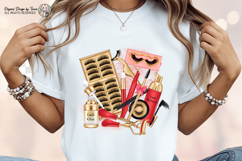 Lash Artist Sublimation PNG Red Gold Beauty Design Digital Product Image 6