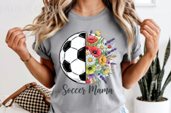 Soccer Mama PNG, Floral Soccer Ball Mothers Day Sublimation Product Image 6