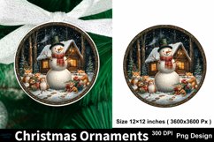 Christmas Ornaments PNG Round Sign PNG, Christmas Round Sign Product Image 1