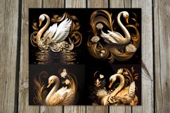 Swan | 8 black &amp; gold skinny tumbler Sublimation designs Product Image 6