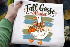 Fall Goose Market Cute Autumn Goose Pumpkin Sublimation Product Image 1