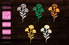 3D Layered marigold Flowers laser cut,Layered Paper Cut SVG Product Image 2