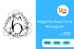 Magnolia Rose Floral Monogram Product Image 1