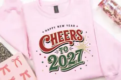 Cheers To 2027 PNG Sublimation Design - Retro Happy New Year Product Image 3