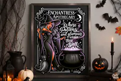 Enchantress Apothecary Halloween PNG Sign Graphic Product Image 2
