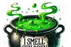 I Smell Children PNG, Spooky Halloween Cauldron Design Product Image 3