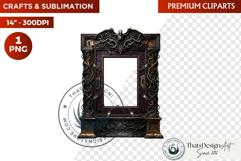 Harvest of Haunts Halloween Gothic Frame PNG, autumn clipart Product Image 1