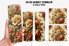 Flower Skinny Tumbler 20oz Wrap Design, Animal Tumbler Wrap Product Image 1